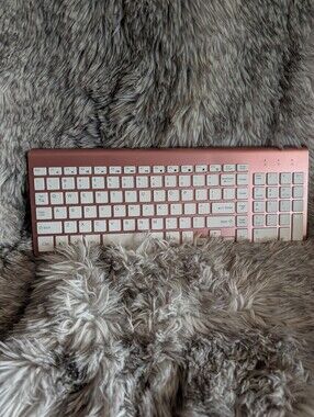 Wireless Rose Gold Slim Keyboard - Portable Bluetooth/USB